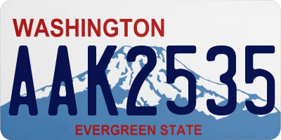 WA license plate AAK2535
