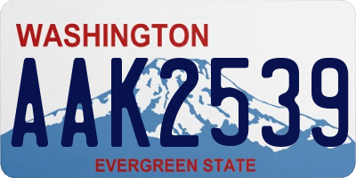 WA license plate AAK2539