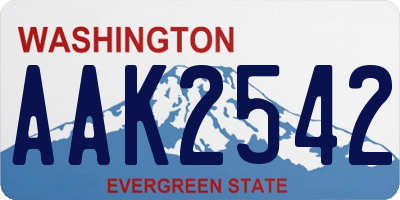 WA license plate AAK2542