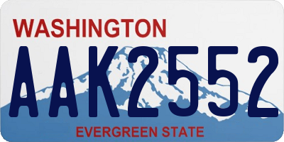 WA license plate AAK2552