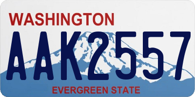 WA license plate AAK2557