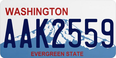 WA license plate AAK2559