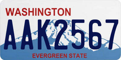 WA license plate AAK2567
