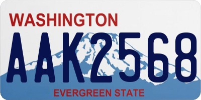 WA license plate AAK2568