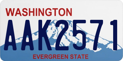 WA license plate AAK2571