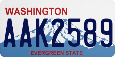 WA license plate AAK2589