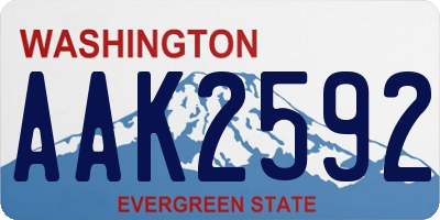 WA license plate AAK2592