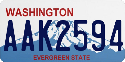 WA license plate AAK2594