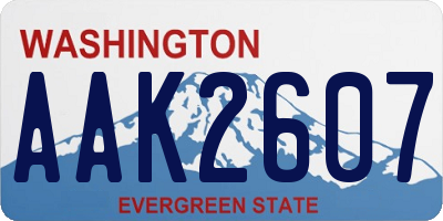WA license plate AAK2607