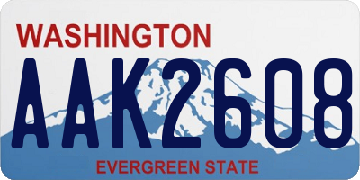WA license plate AAK2608