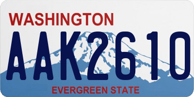WA license plate AAK2610