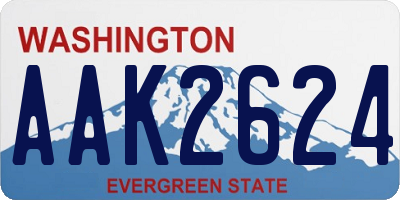 WA license plate AAK2624