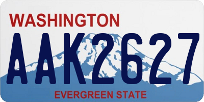 WA license plate AAK2627