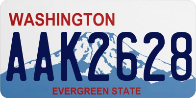 WA license plate AAK2628