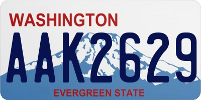 WA license plate AAK2629
