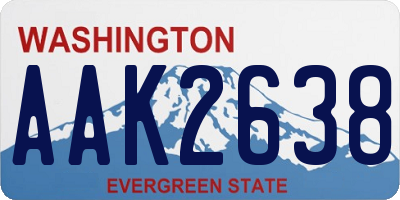WA license plate AAK2638