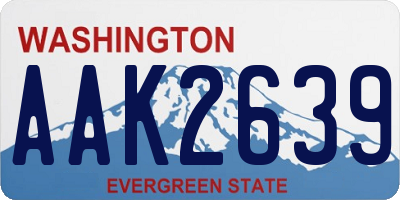 WA license plate AAK2639