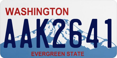 WA license plate AAK2641
