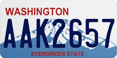 WA license plate AAK2657