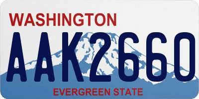 WA license plate AAK2660