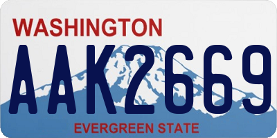 WA license plate AAK2669