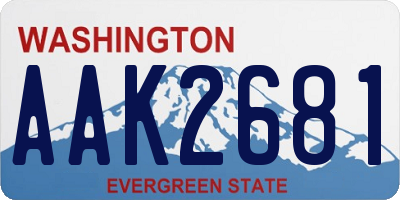 WA license plate AAK2681