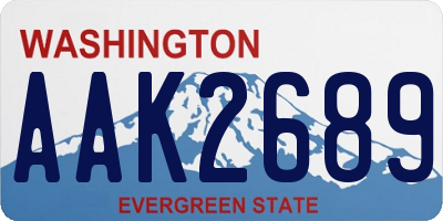 WA license plate AAK2689