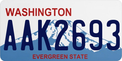 WA license plate AAK2693