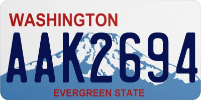 WA license plate AAK2694