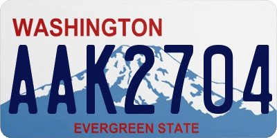 WA license plate AAK2704