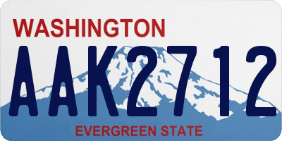 WA license plate AAK2712