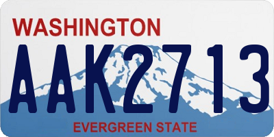 WA license plate AAK2713