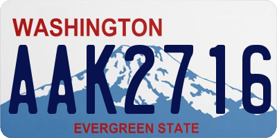 WA license plate AAK2716