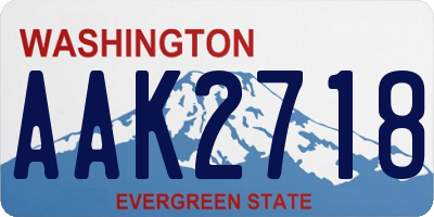 WA license plate AAK2718