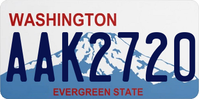 WA license plate AAK2720