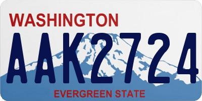 WA license plate AAK2724