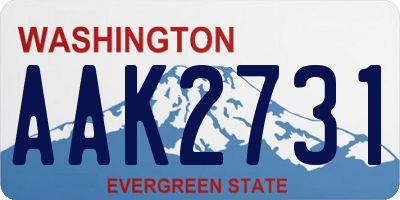 WA license plate AAK2731