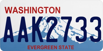 WA license plate AAK2733