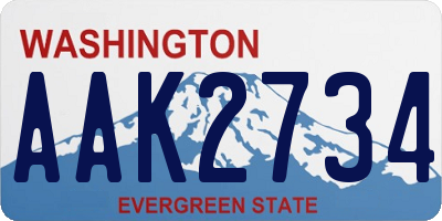 WA license plate AAK2734