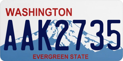 WA license plate AAK2735