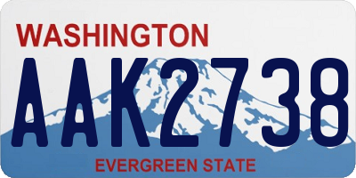 WA license plate AAK2738