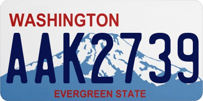 WA license plate AAK2739