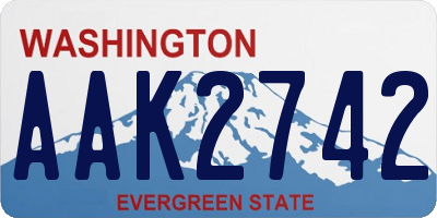 WA license plate AAK2742