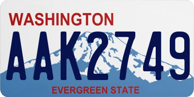 WA license plate AAK2749