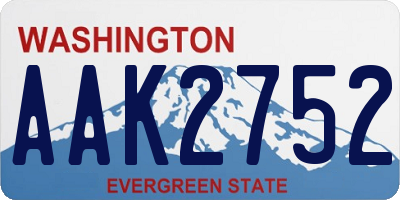 WA license plate AAK2752