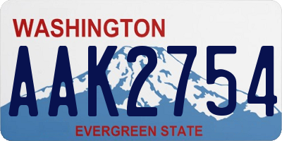 WA license plate AAK2754