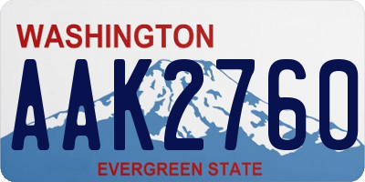 WA license plate AAK2760