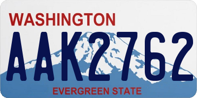 WA license plate AAK2762