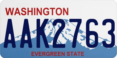 WA license plate AAK2763