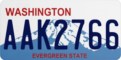 WA license plate AAK2766